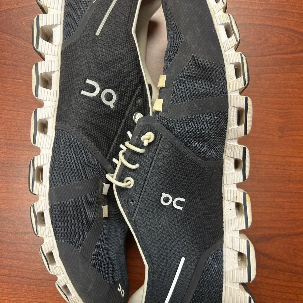 On Running Blue and White Athletic Shoes with Breathable Fabric